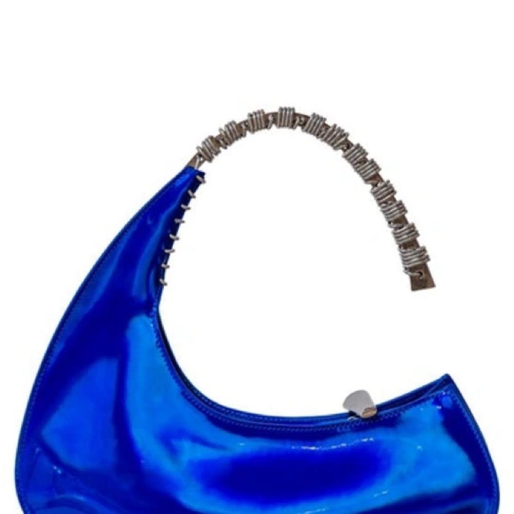 Benedetta Bruzziches Carra Blue Leather Top Handle Bag